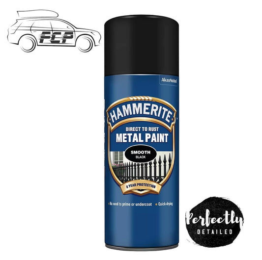 Hammerite Direct to Rust Metal Aerosol Smooth Black 400ml
