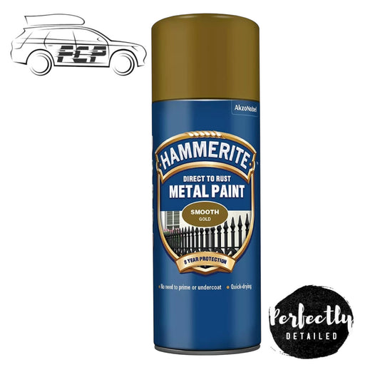 Hammerite Direct to Rust Metal Aerosol Smooth Gold 400ml