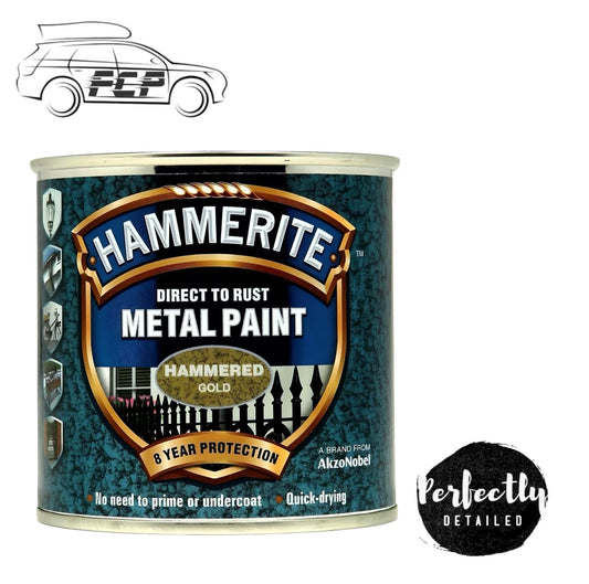 Hammerite Direct to Rust Metal Paint HAMMERED GOLD 250ml
