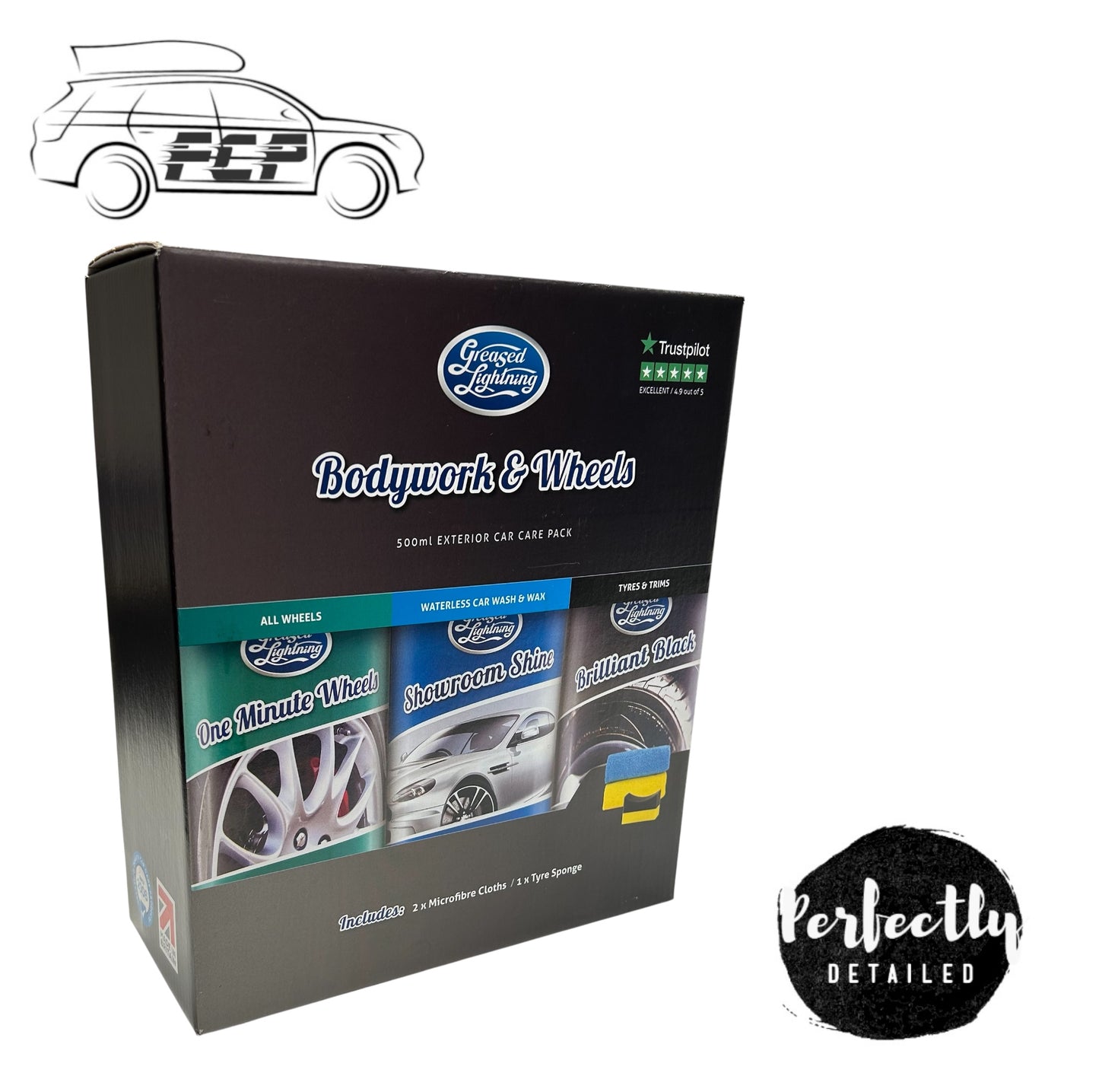 Greased Lightning Bodywork & Wheels Exterior Car Care Pack