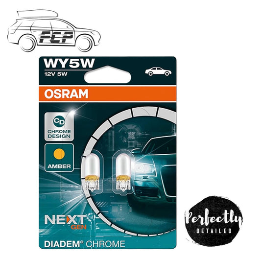 Osram Diadem Chrome WY5W (501a) 12V 5W Amber Direction Bulbs 2827DC-02B