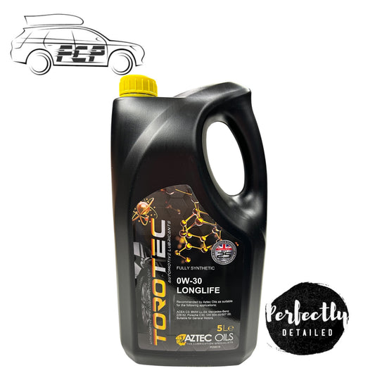 Aztec Oils Torotec Fully Synthetic 0W-30 DX Longlife Engine Oil ACEA C3 5L