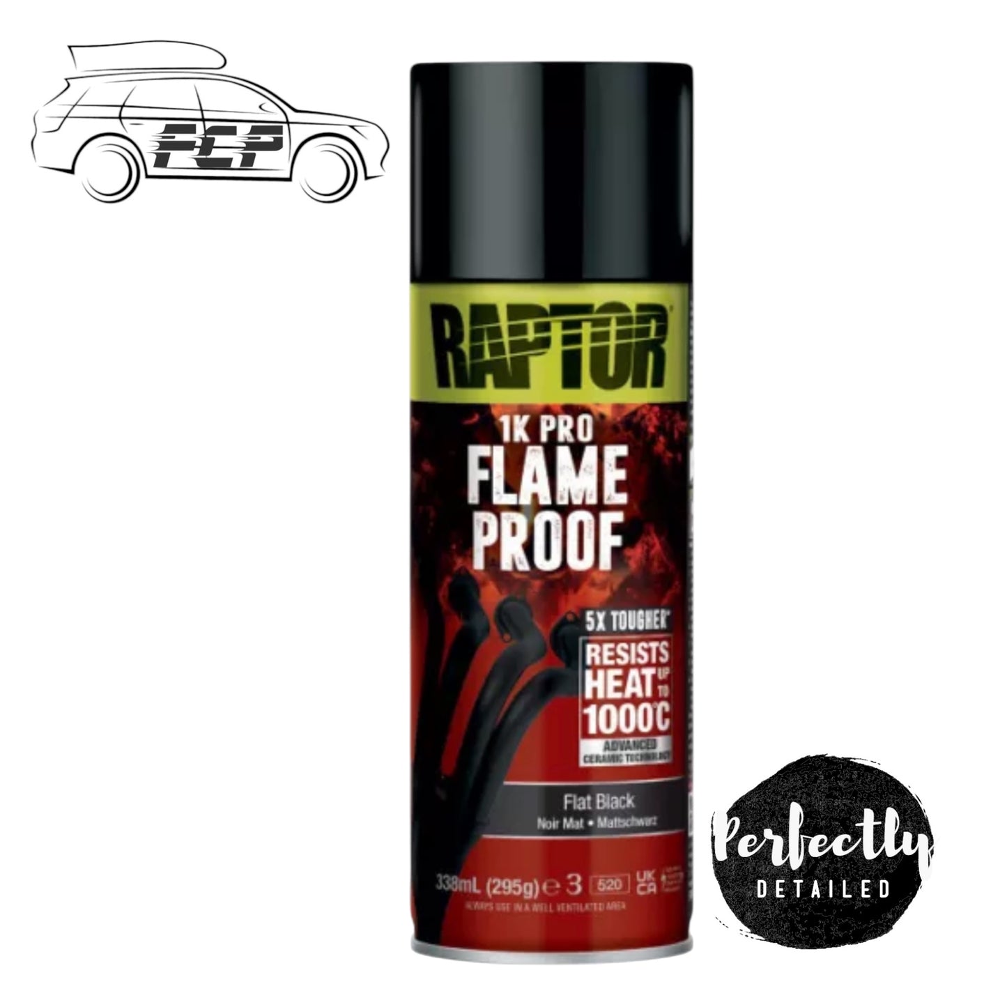 Raptor 1K Pro Flame Proof For Exhaust Systems VHT FLAT/MATT BLACK 338ml