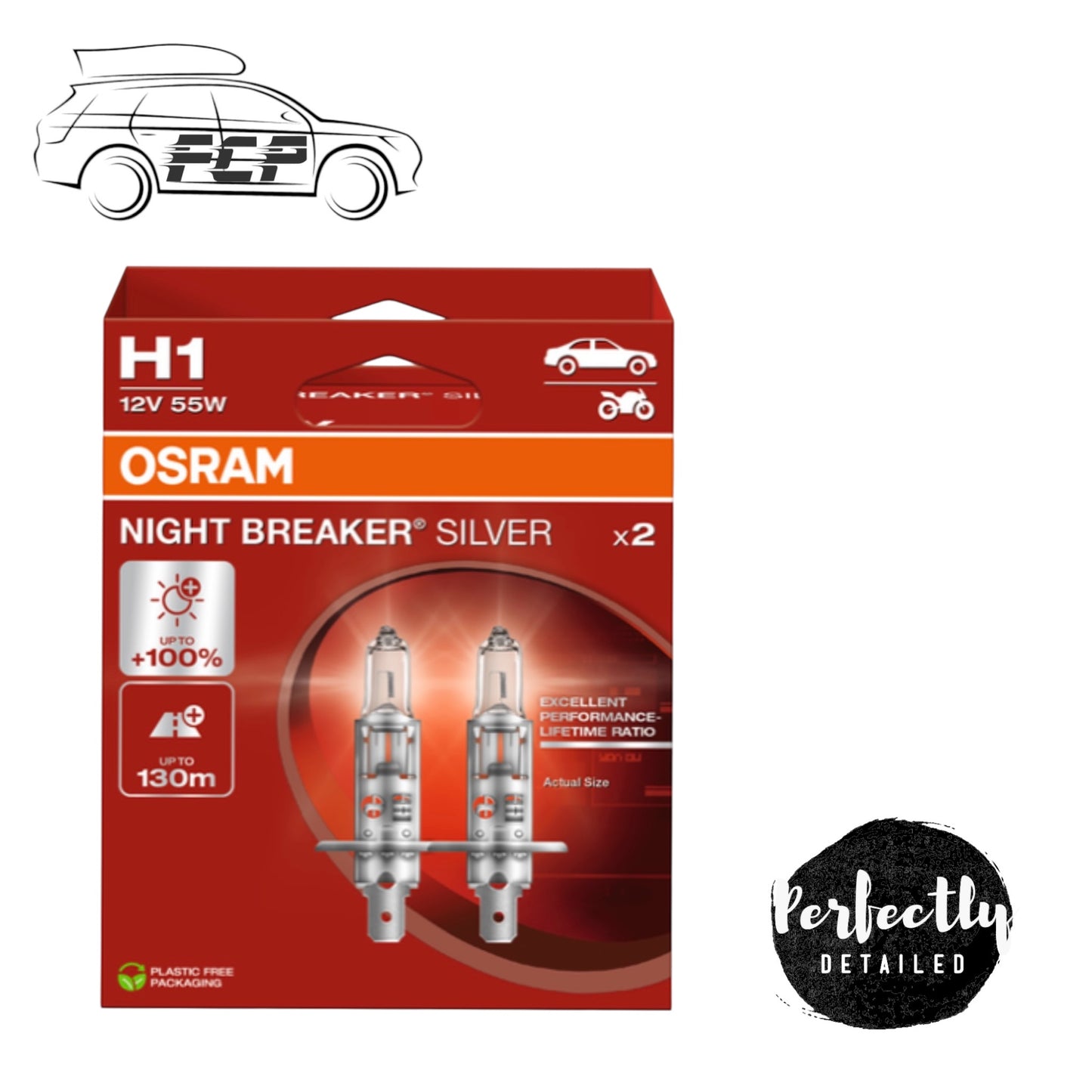 OSRAM Night Breaker Silver H1 Car Headlight Bulbs 64150NBS-HCB +100% TWIN *NEW*