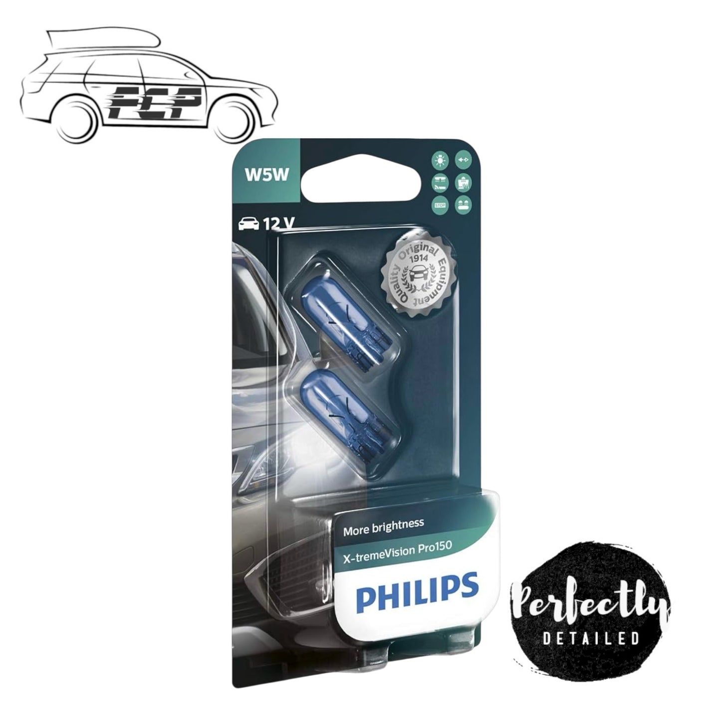 Philips X-tremeVision Pro150 Xtreme Vision Pro 150 Car Headlight Bulbs W5W Twin