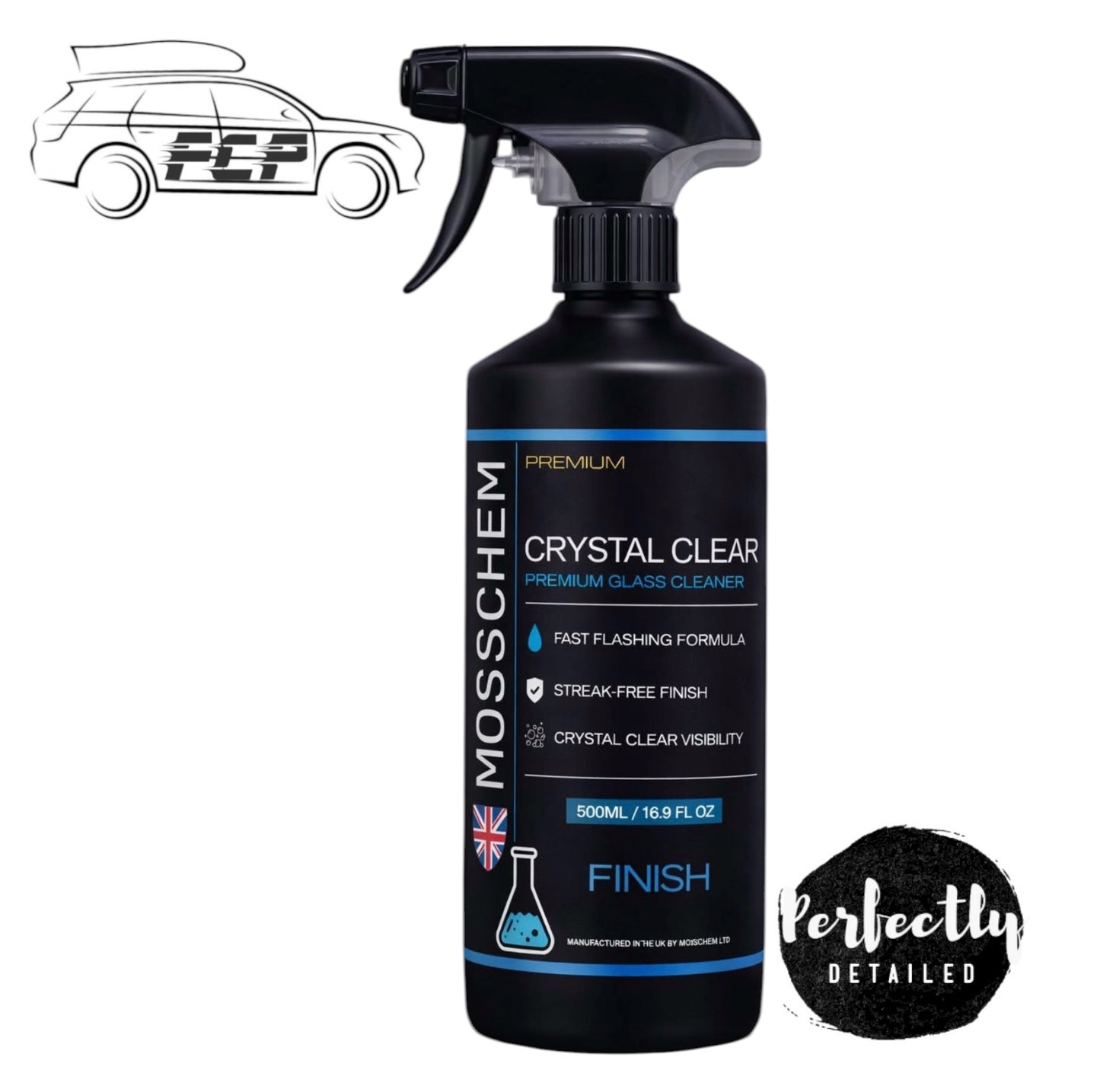 Mosschem Premium Crystal Clear Glass Cleaner 500ml