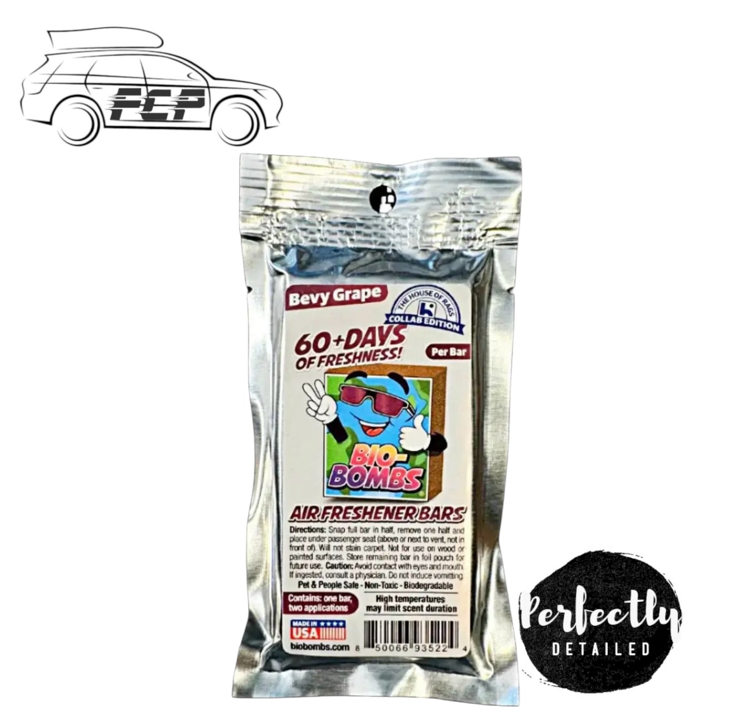 BIO-BOMBS BIO-FRESH BAR - BEVY GRAPE AIR FRESHENER BAR 60DAY