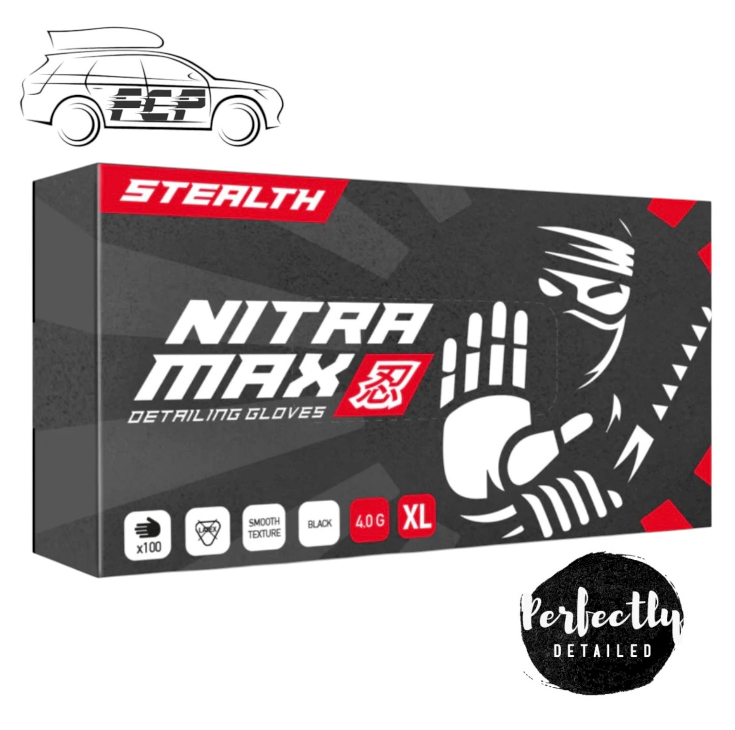 NitraMax Stealth Pro Detailing Gloves Extra Large BLACK