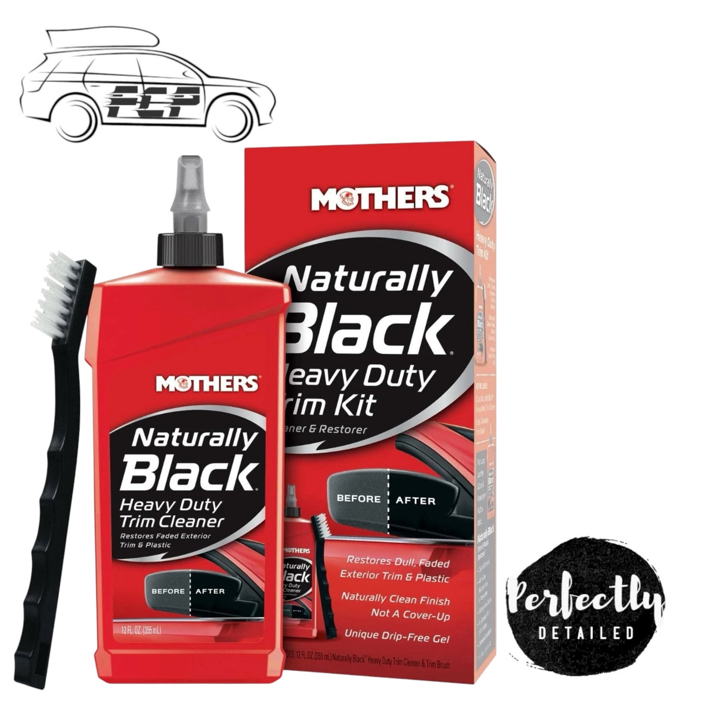 Mothers Naturally Black Heavy Duty Trim Kit Cleaner & Restorer 355ml