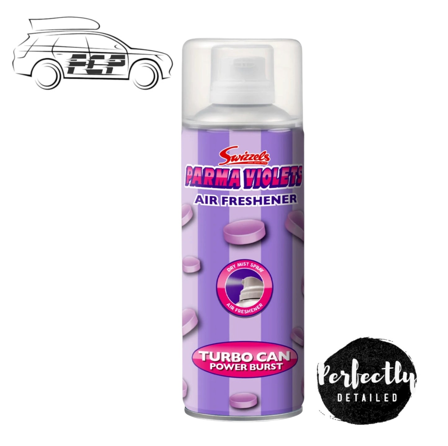 Swizzels Turbo Can Spray – Parma Violets - Car Air Freshener