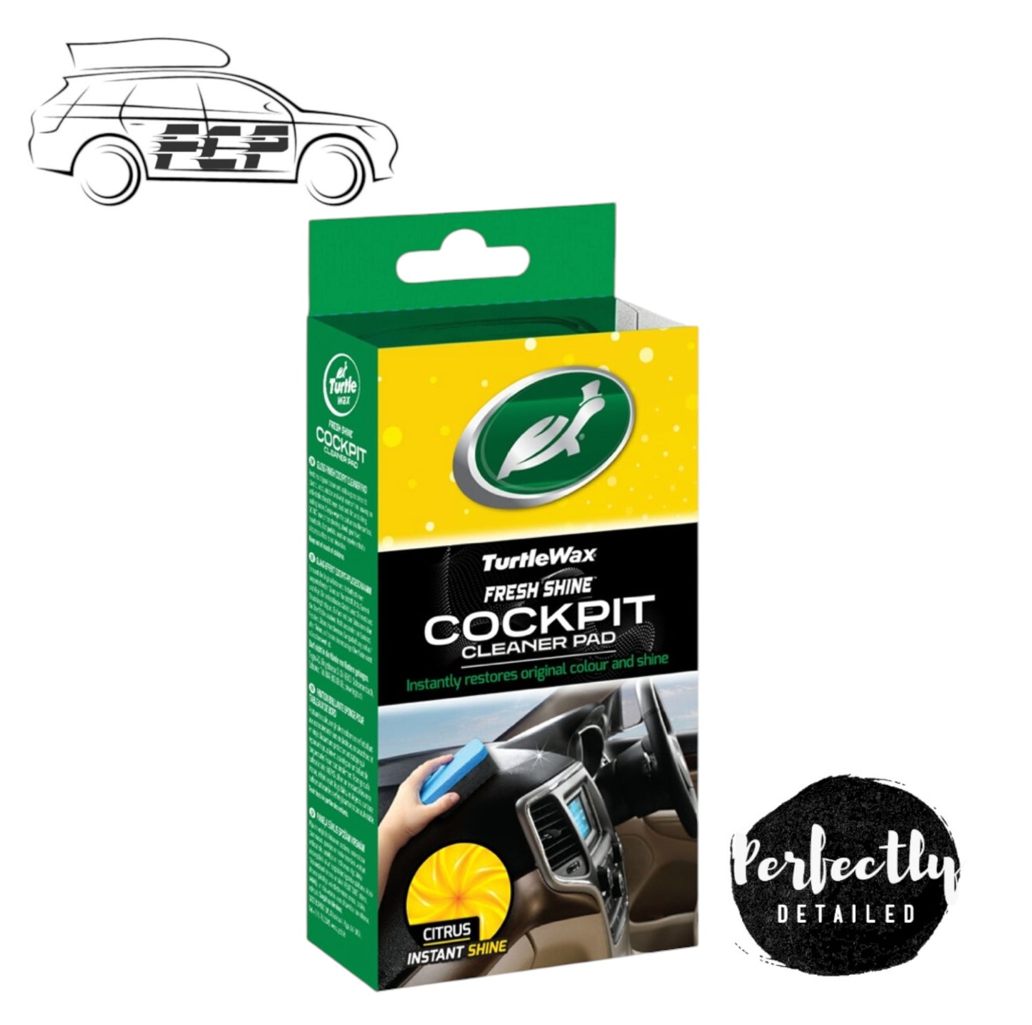 Turtle Wax Fresh Shine Citrus Scent Car Cockpit Cleaner Pad