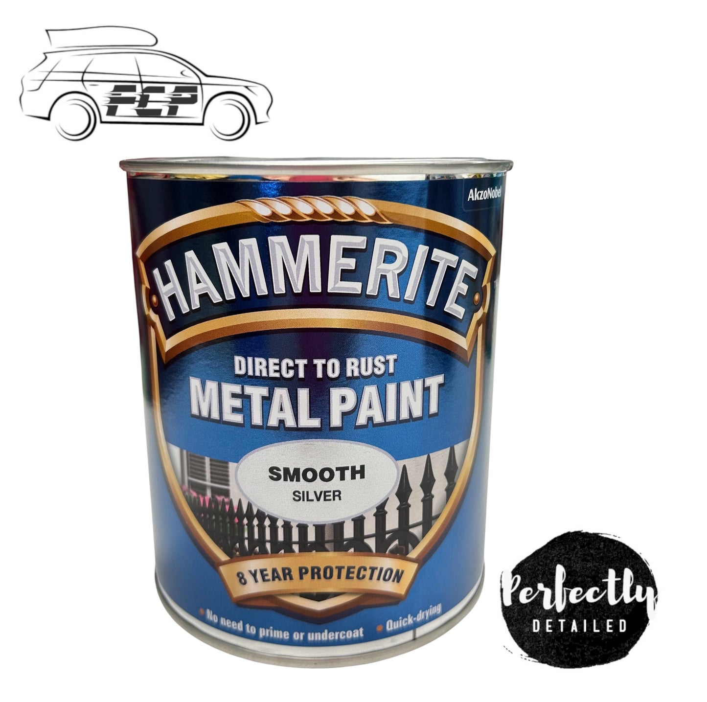 HAMMERITE Direct To Rust Metal Paint Smooth Silver 750ml