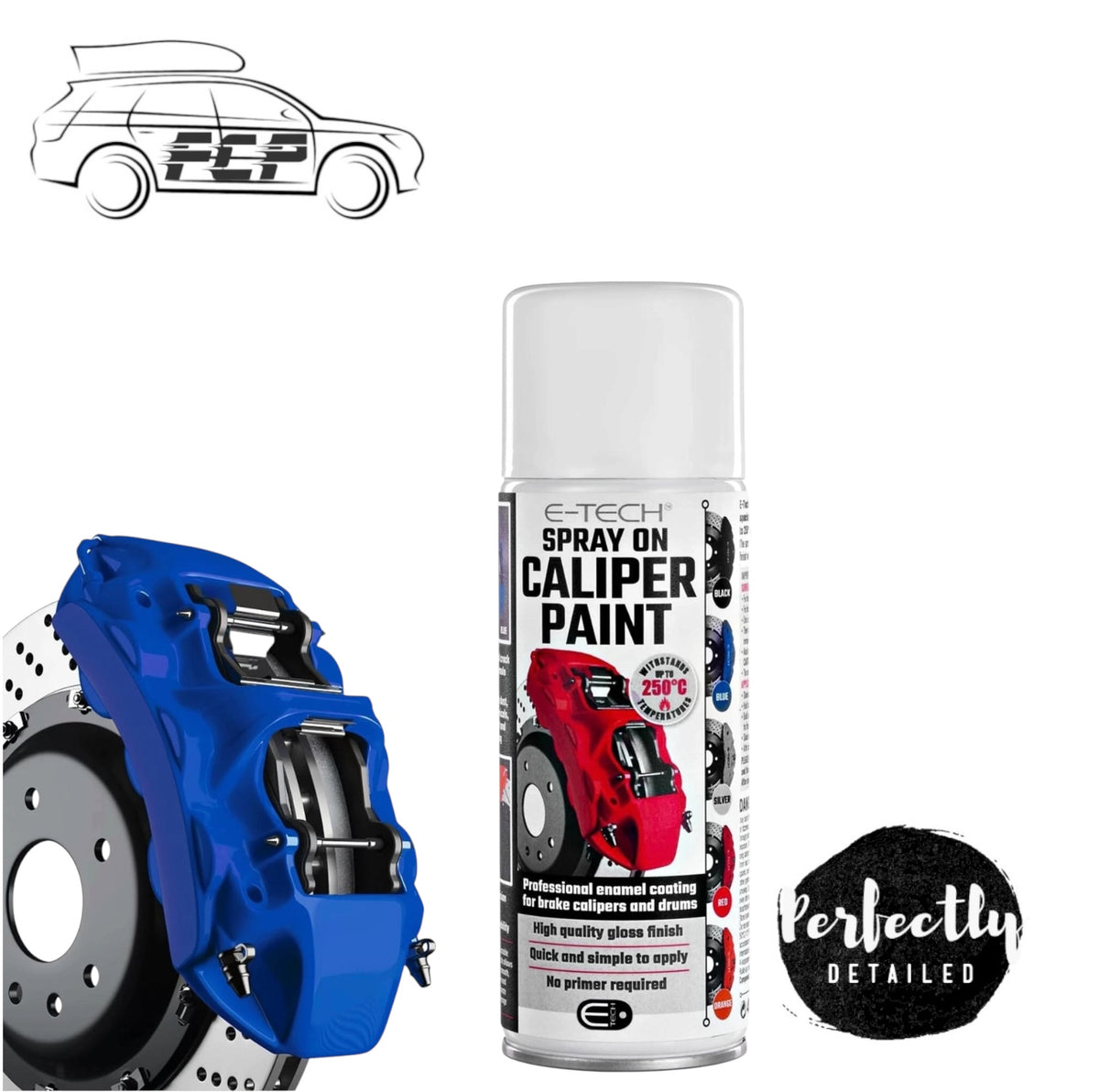 E-TECH Spray-On Brake Caliper Paint Heat rated to 250°C BLUE