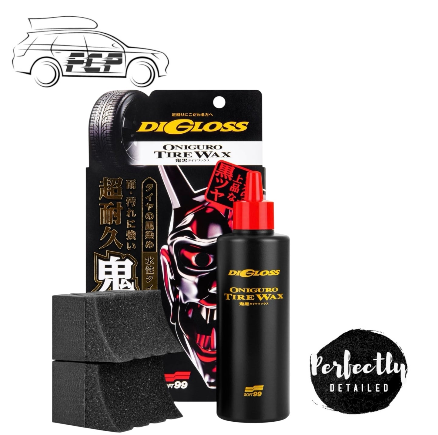 Soft 99 Digloss Black Devil Tire Wax 200ml With 2 Applicators