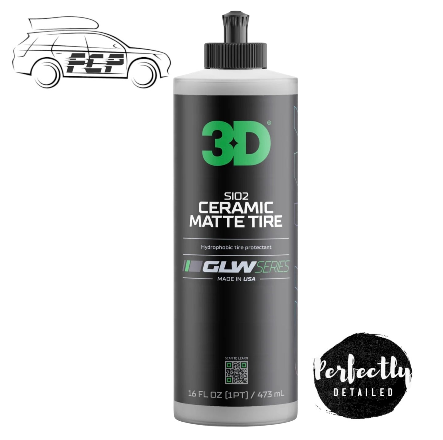 3D Car Care GLW Si02 Ceramic Matte Tire 473ml