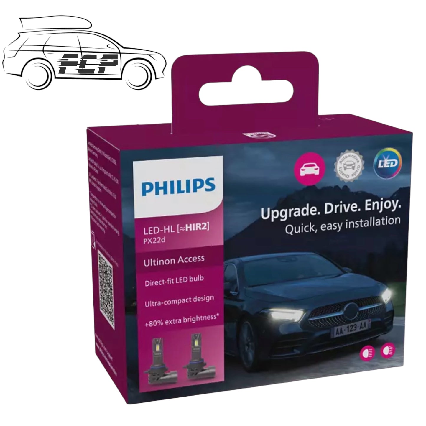 Philips Ultinon Access LED Car Headlight Bulbs HIR2 (Twin Pack) 11012U2500CX