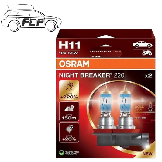 OSRAM Night Breaker 220 H11 Car Headlight Bulbs (Twin Pack) - 220% NEW 2024