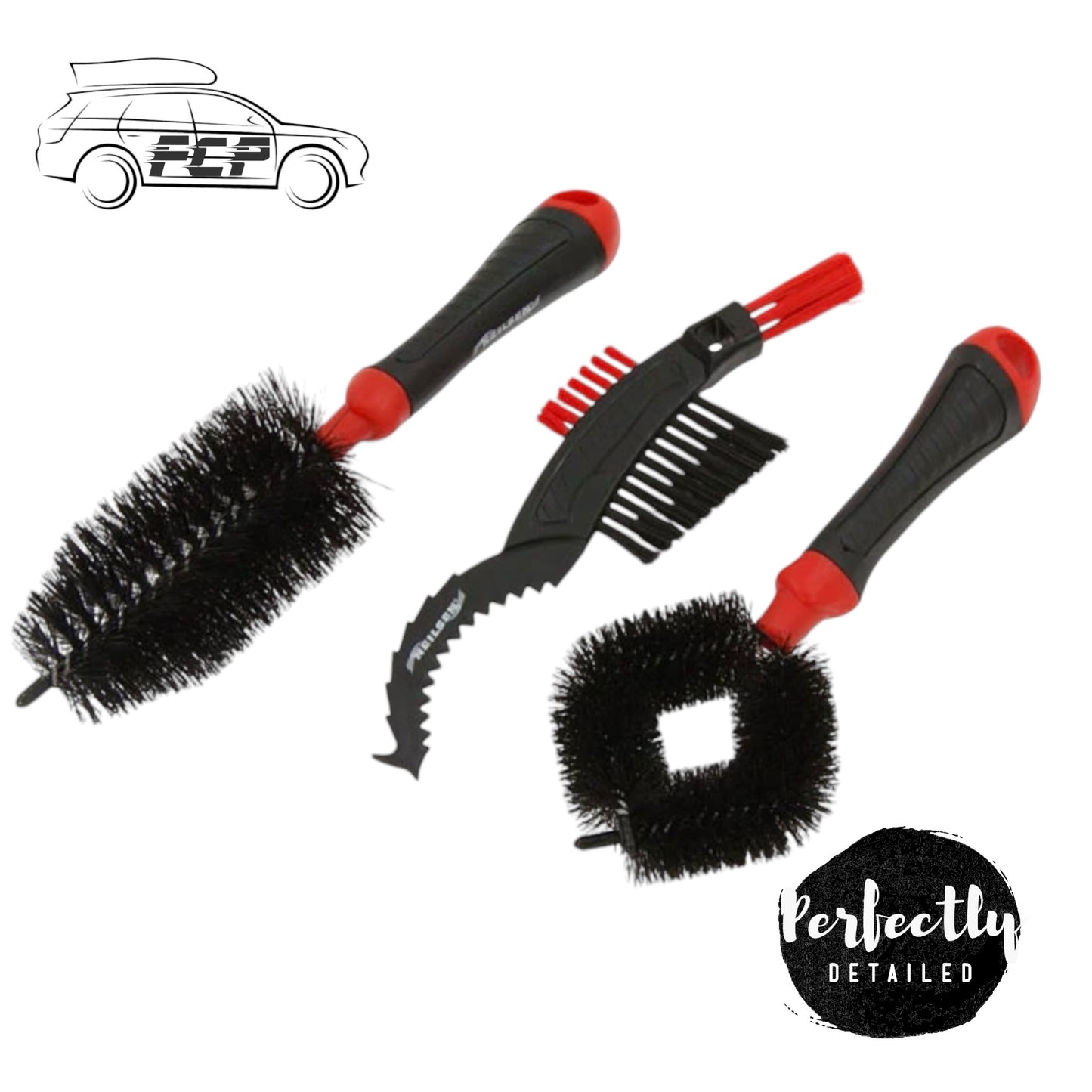 Neilsen 3 Piece Bicycle Detail Cleaning Brush Set