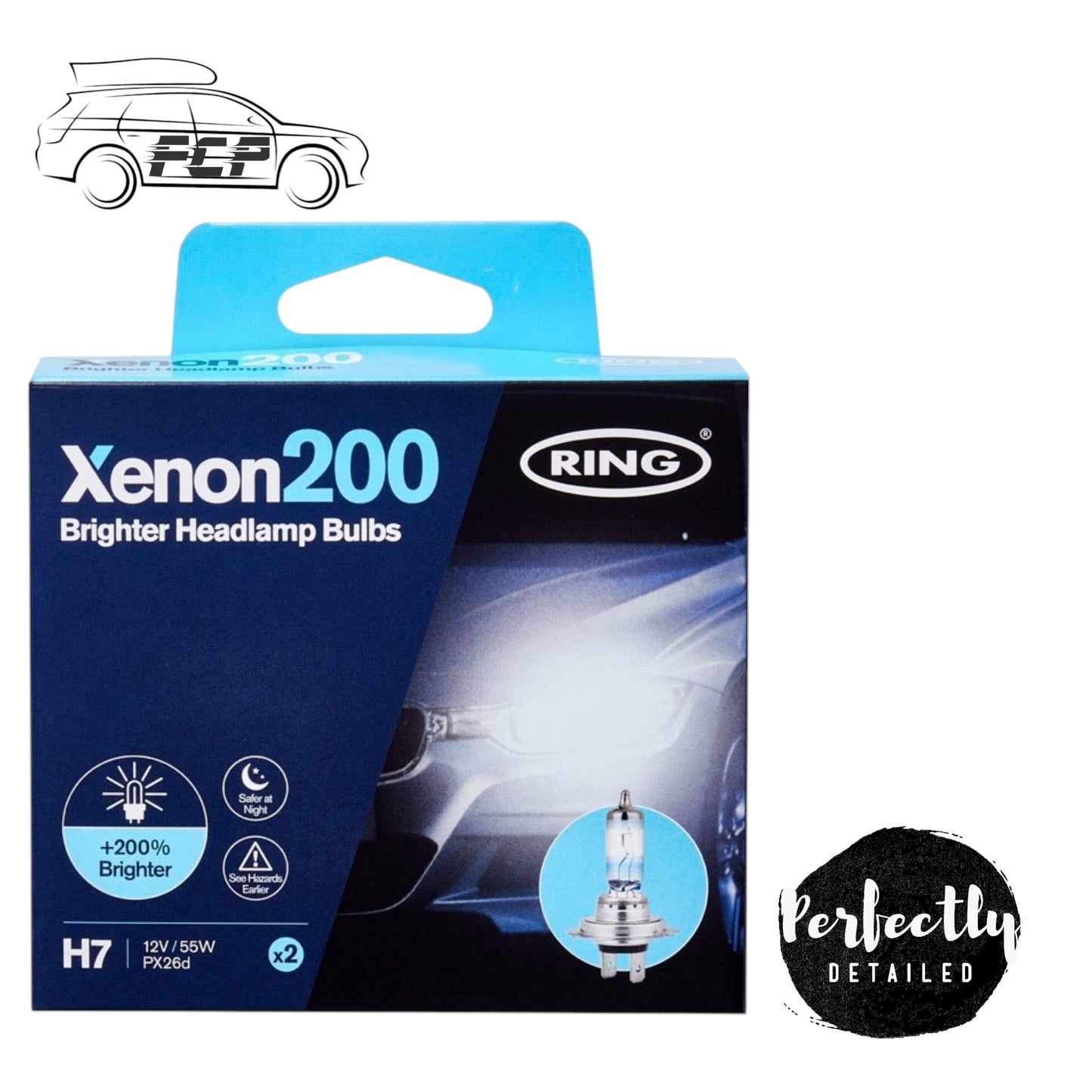 Ring Xenon200 Brighter Headlamp Bulbs +200% H7 Pair