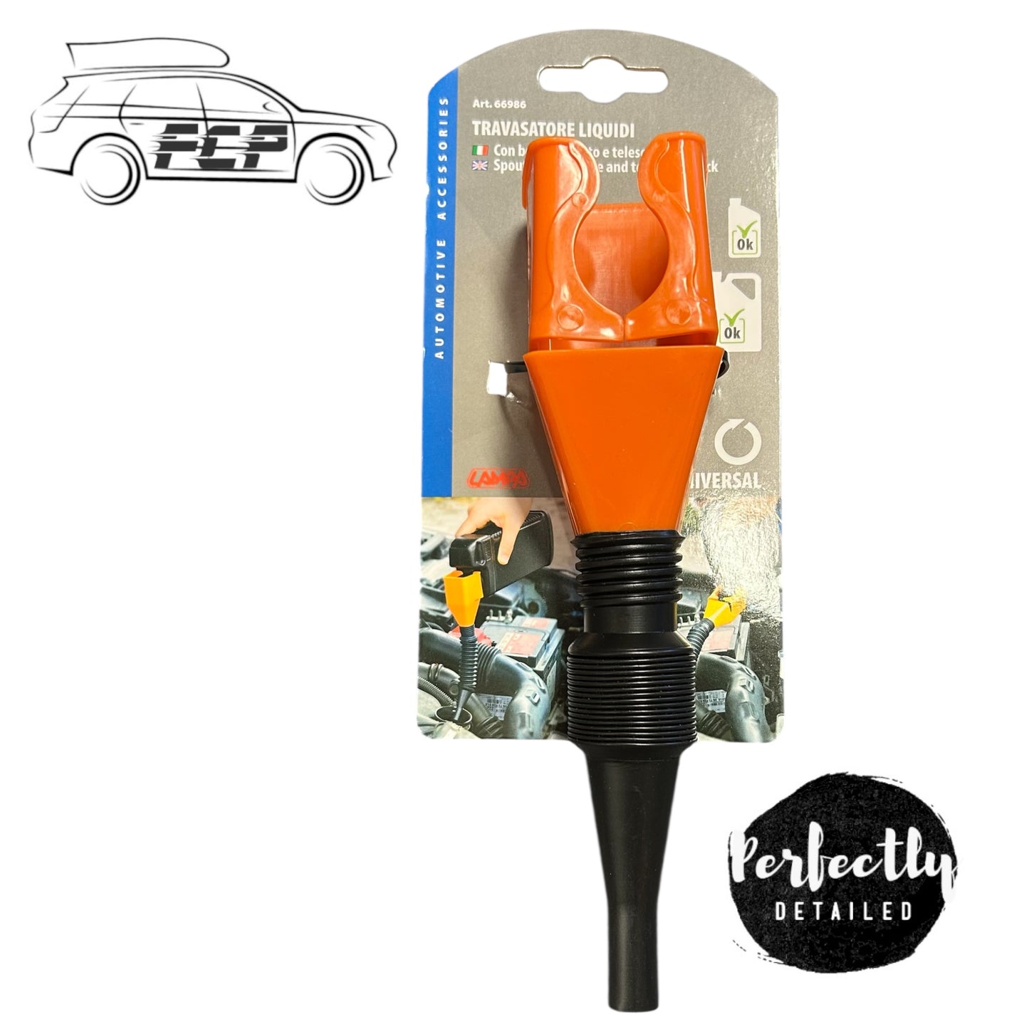 Clip-On Bottle Neck Connection Flexi Funnel Suits Bottle Necks 20mm-45mm