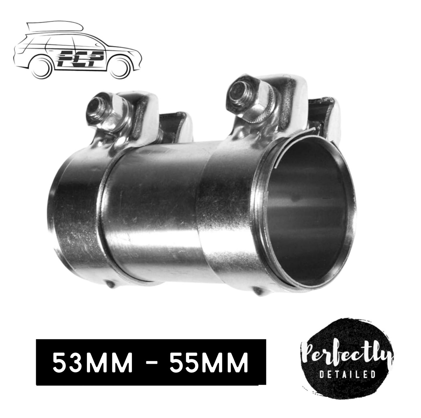 E-Tech Exhaust Pipe Connector Joiner 53mm - 55mm (L=125mm)