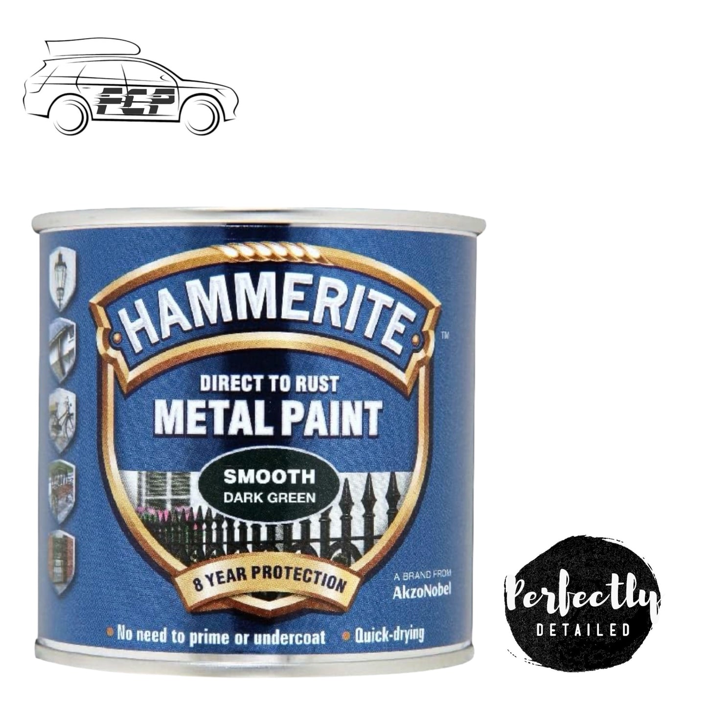 Hammerite Direct to Rust Metal Paint SMOOTH DARK GREEN 250ml