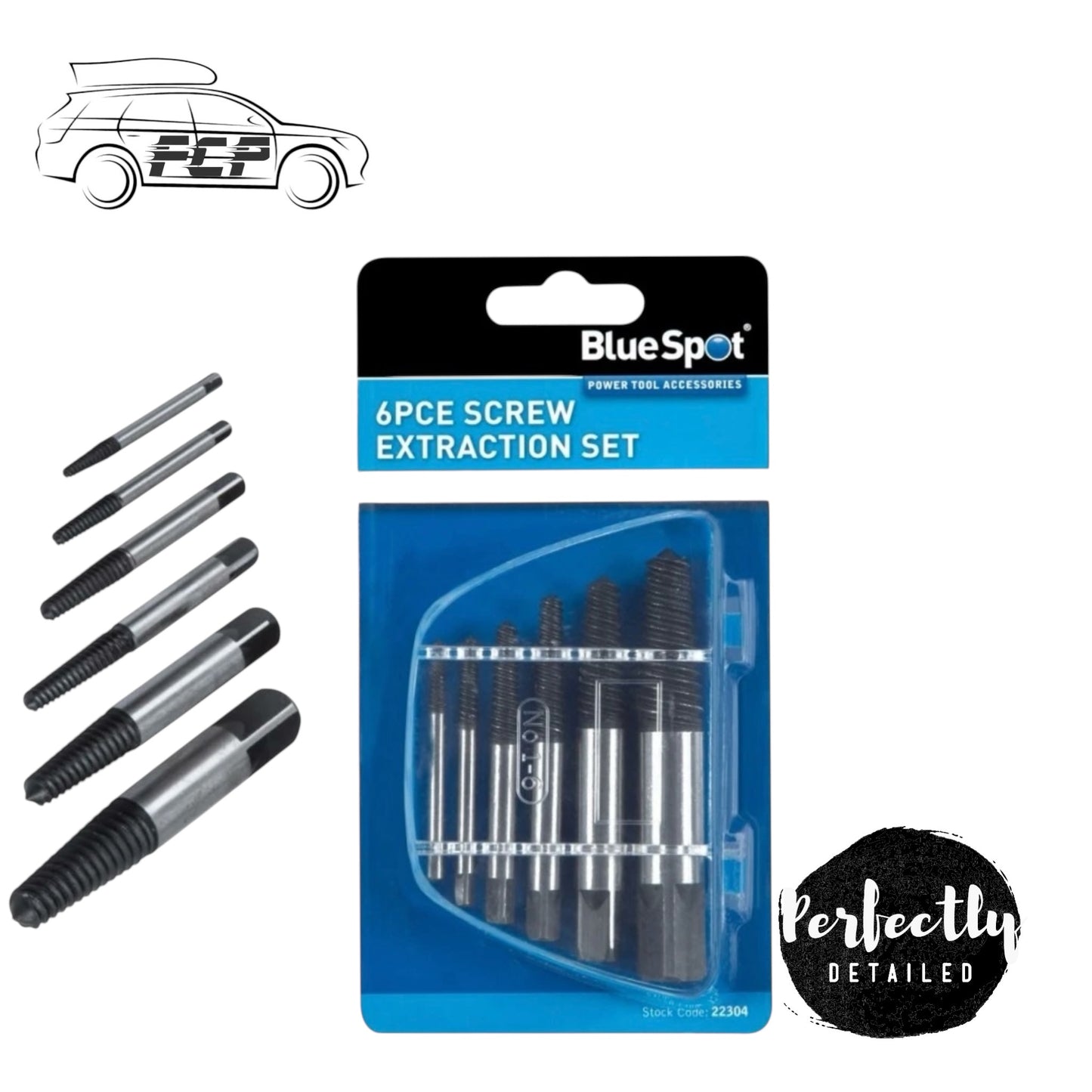 BlueSpot 6pc Screw Extraction Set