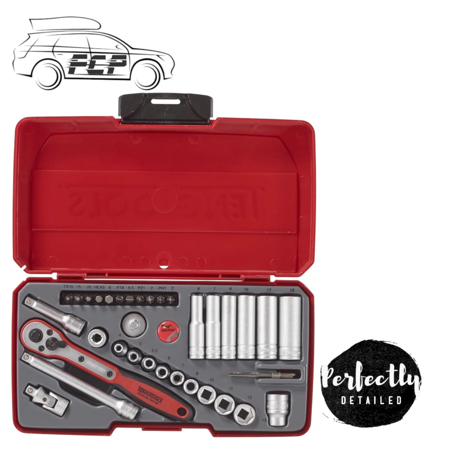 Teng Tools 36pc 1/4" Socket, Tool Bit Set T1436