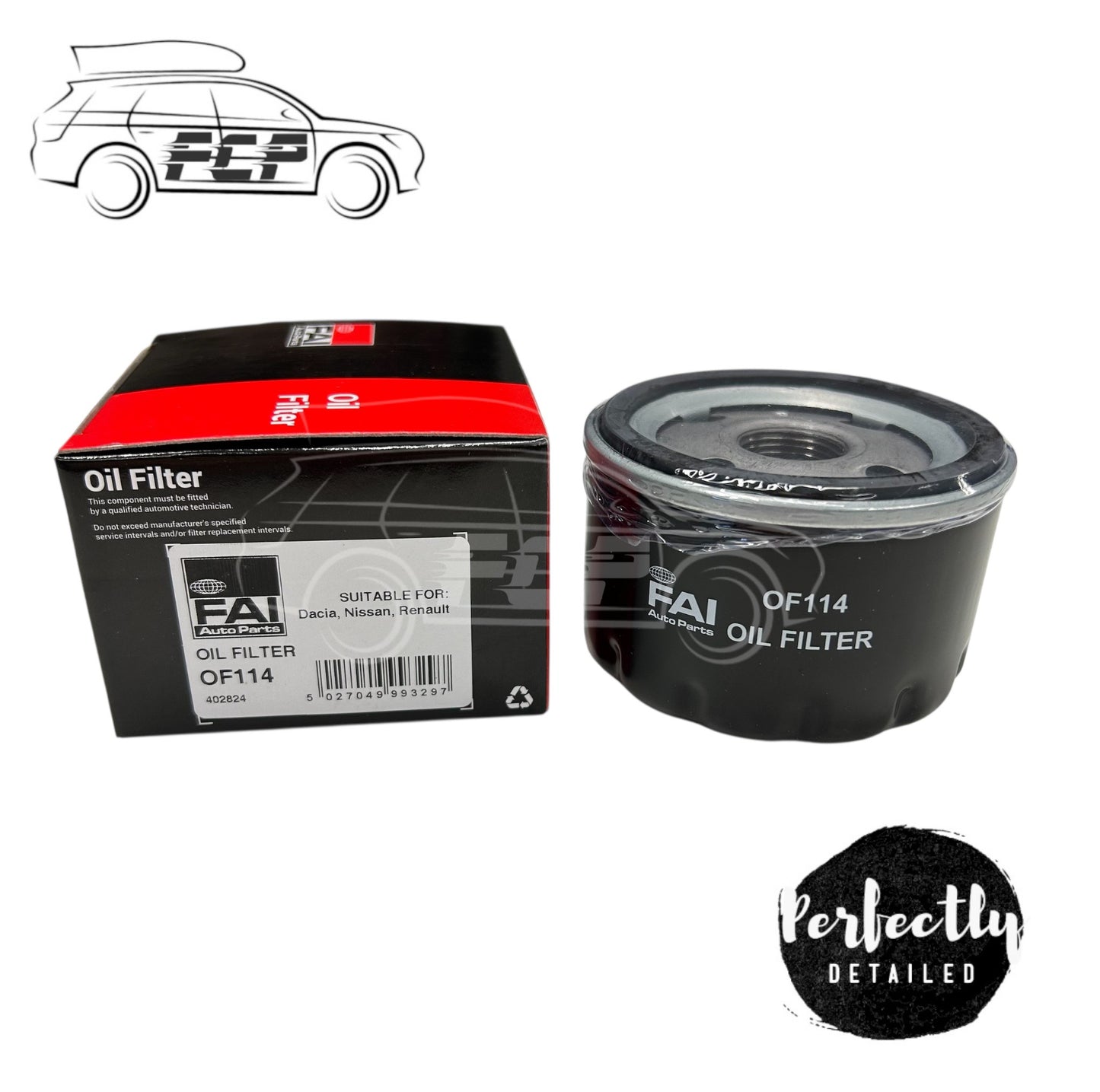 FAI Oil Filter - OF114 - Fits Aixam Alfa Romeo Dacia Jeep Renault