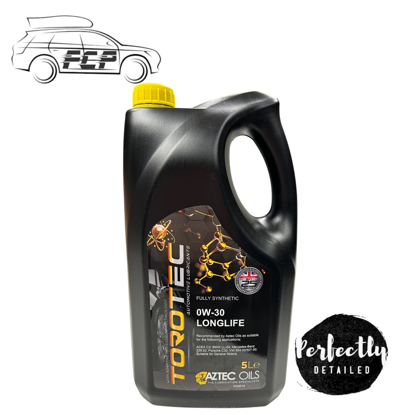 Aztec Oils Torotec Fully Synthetic 0W-30 DX Longlife Engine Oil ACEA C3 5L