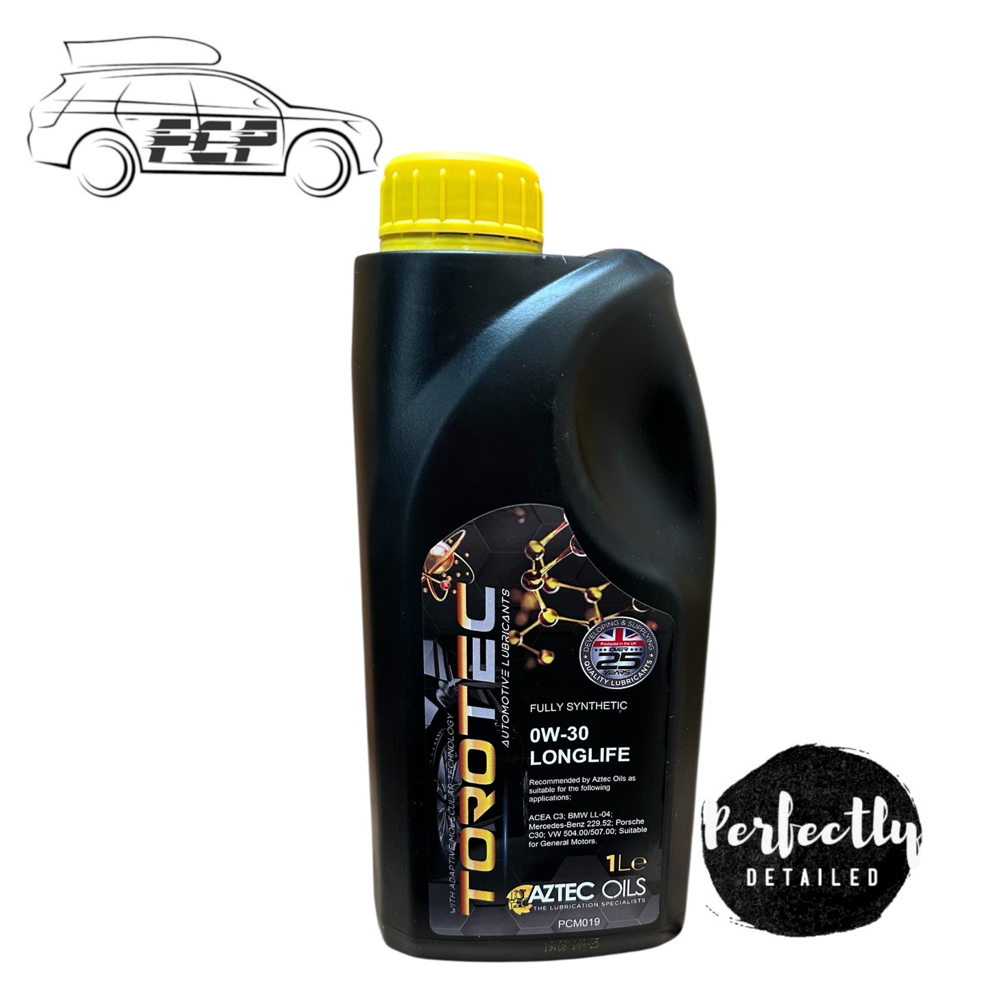 Aztec Oils Torotec Fully Synthetic 0W-30 DX Longlife Engine Oil ACEA C3 1L