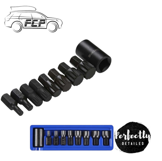 BlueSpot 9pc Impact Spline Bit Socket Set M6-M18 S2 Steel 1/2" Drive