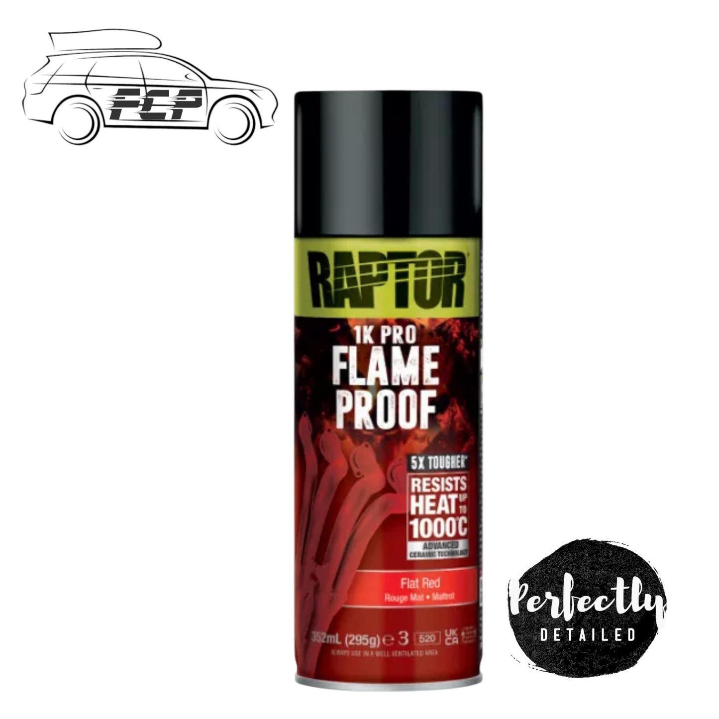 Raptor 1K Pro Flame Proof For Exhaust Systems VHT FLAT/MATT RED 352ml