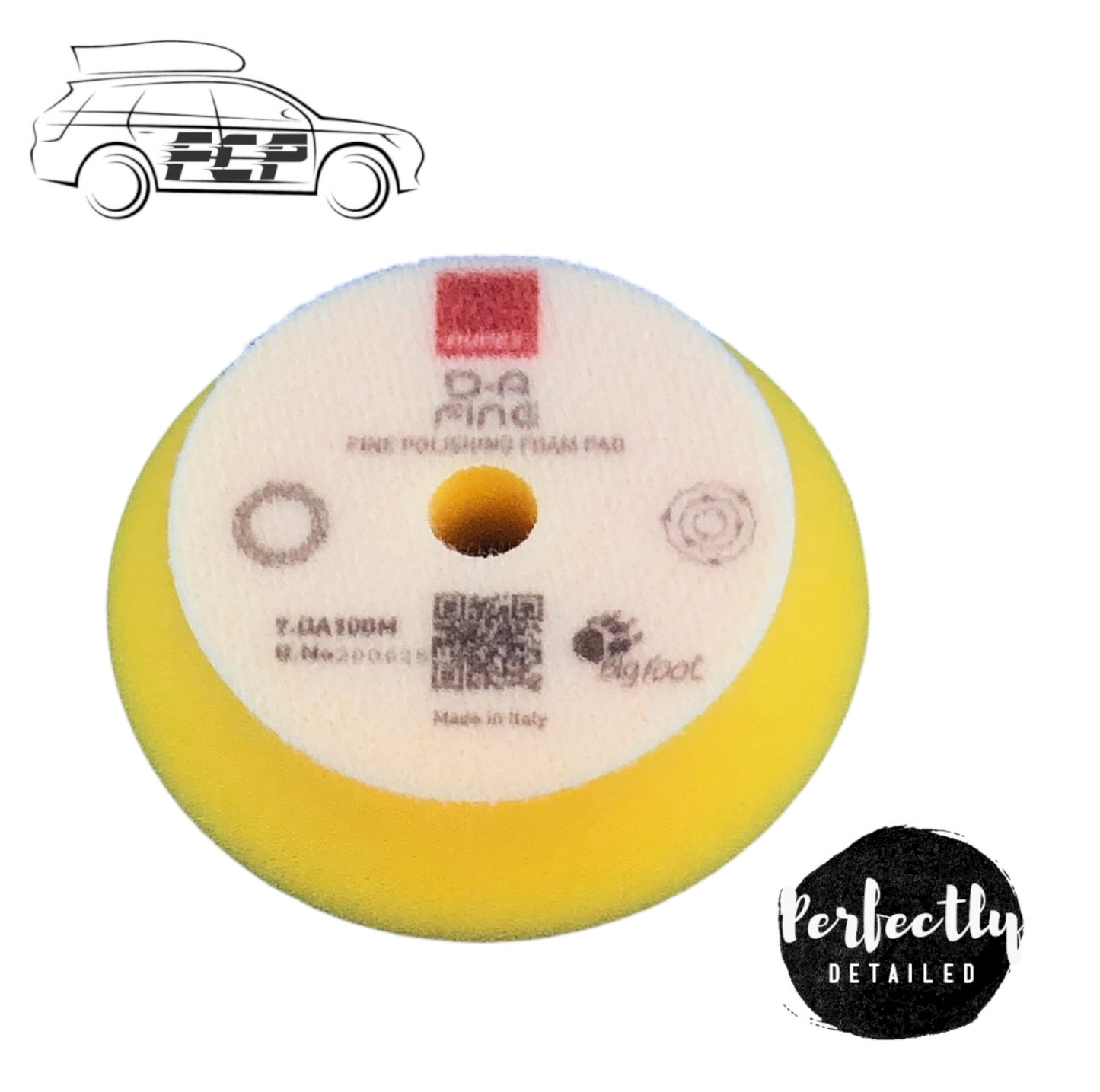 RUPES DA 80 x 100mm Bigfoot YELLOW FINE Compound Foam Polishing Pad 9.DA100M