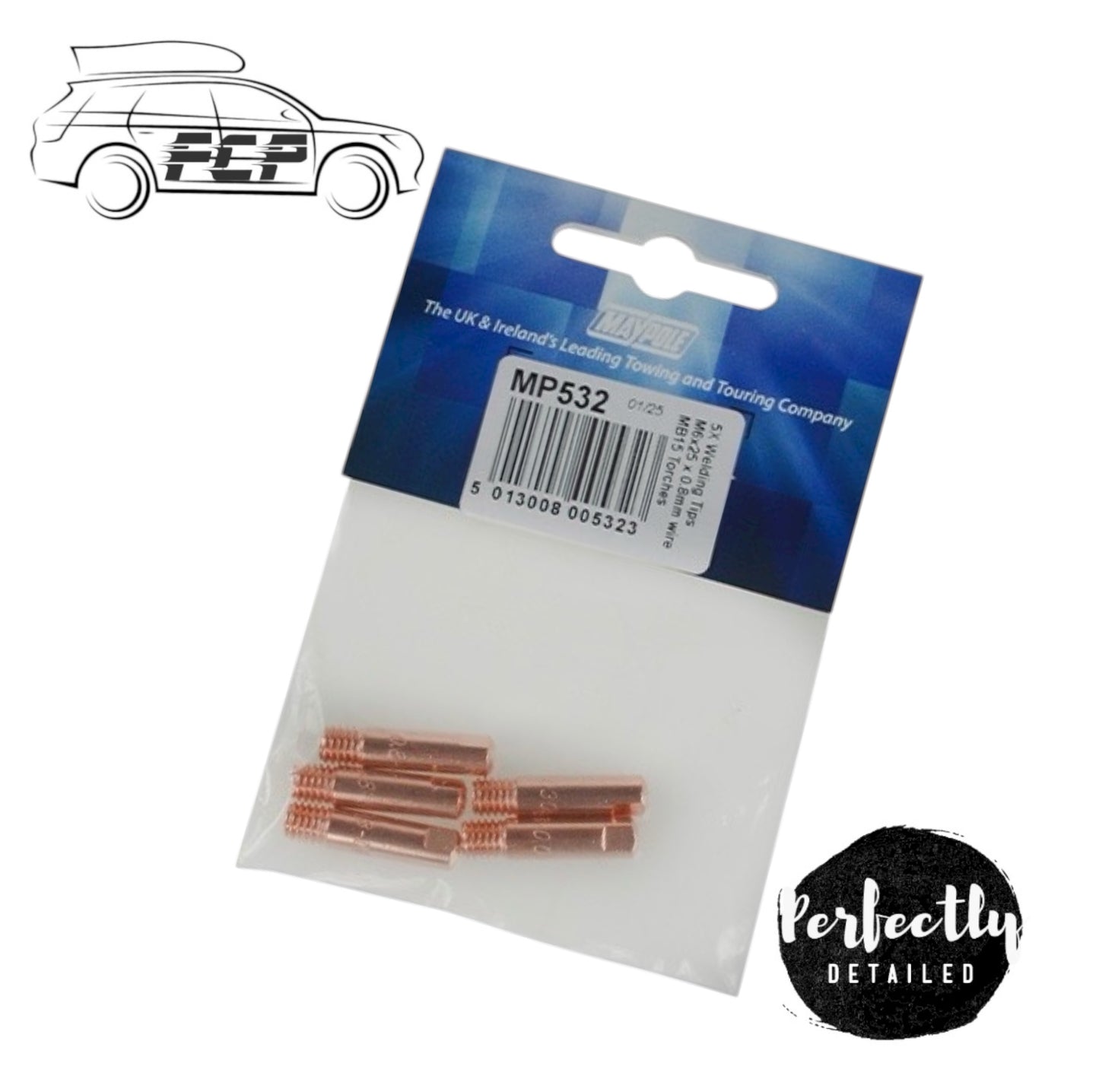 Maypole MP532 6mm Welding Tips 0.8mm Thread x 25mm Length