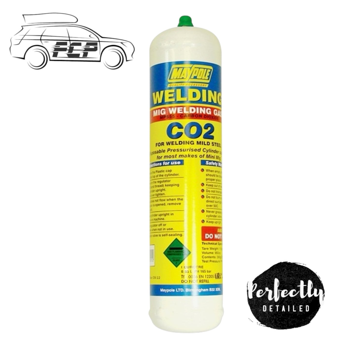 Maypole MP555 Mig Welding Co2 Cylinder For Welding Mild Steel