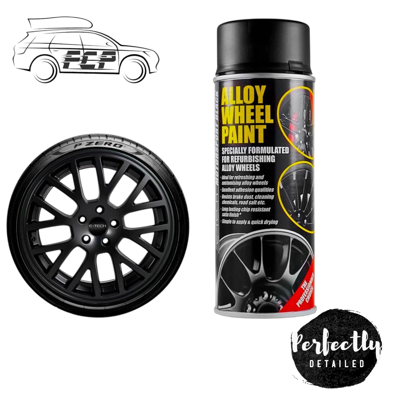 E-Tech Alloy Wheel Paint Motorsport Black 400ml