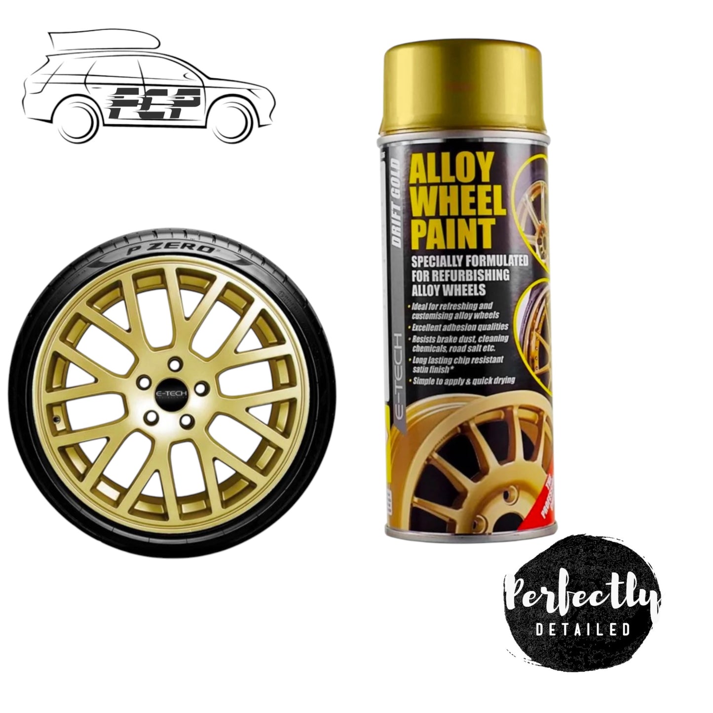 E-Tech Alloy Wheel Paint Drift Gold 400ml