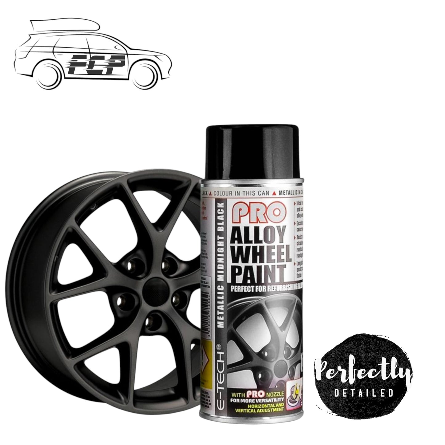 E-Tech Pro Alloy Wheel Paint Metallic Midnight Black 400ml