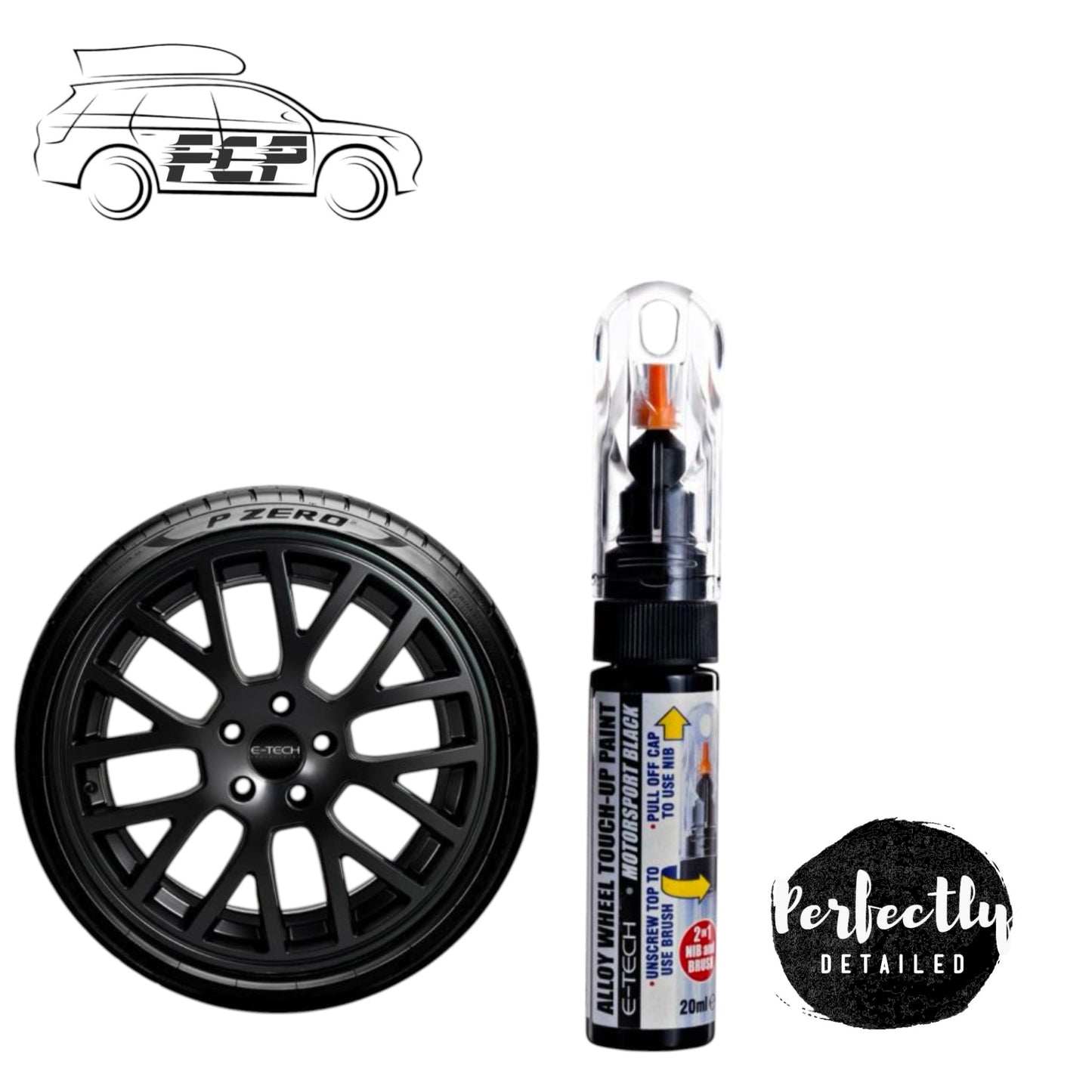 E-Tech Alloy Wheel Touch Up Pen Motorsport Black