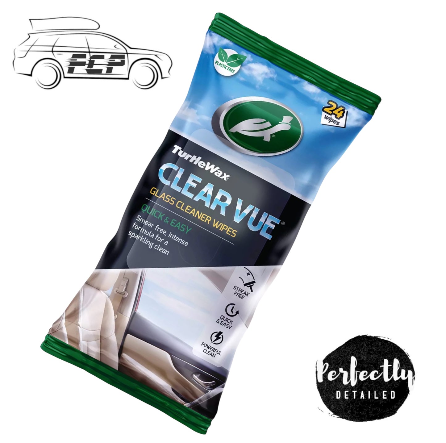 Turtle Wax Clear Vue Glass Wipes 24pc