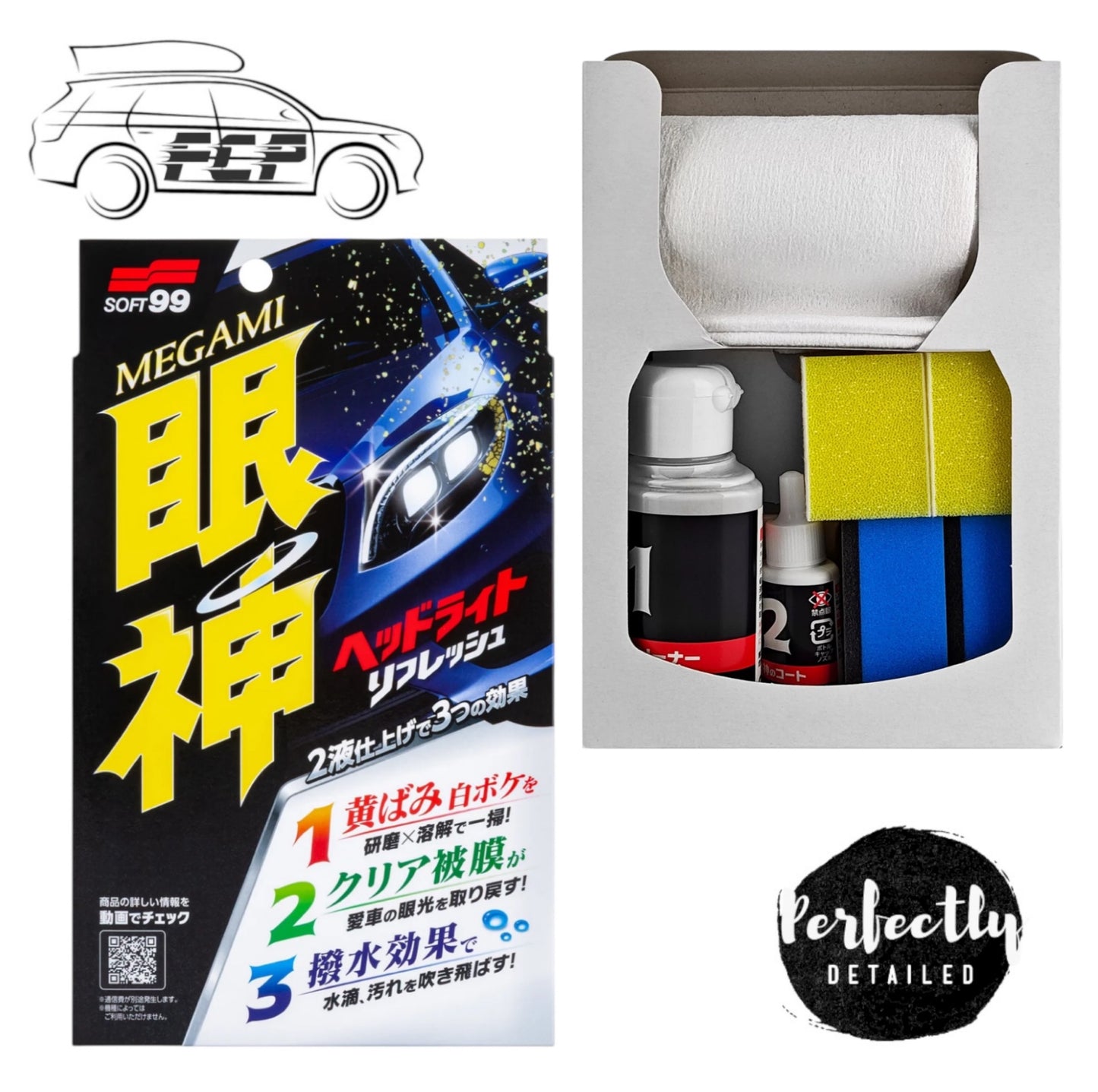 SOFT99 Megami Headlight Refresh - headlight rejuvenating and coating agent