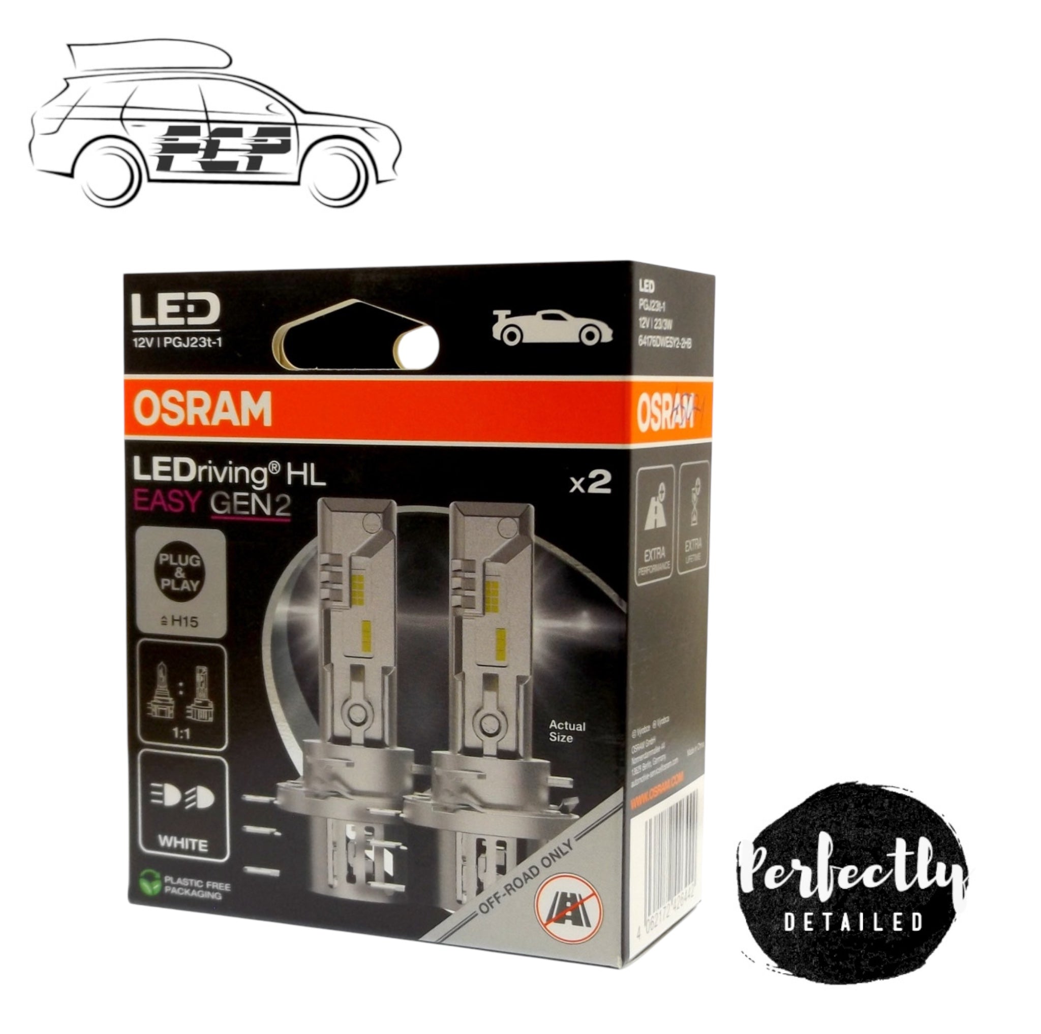 MITSUBISHI/OSRAM 12個+アイダイクロクール 5個＋plus5個 OSRAM 64176DWESY-HCB LED Driving HL Easy H15 Twin Pack OE Quality