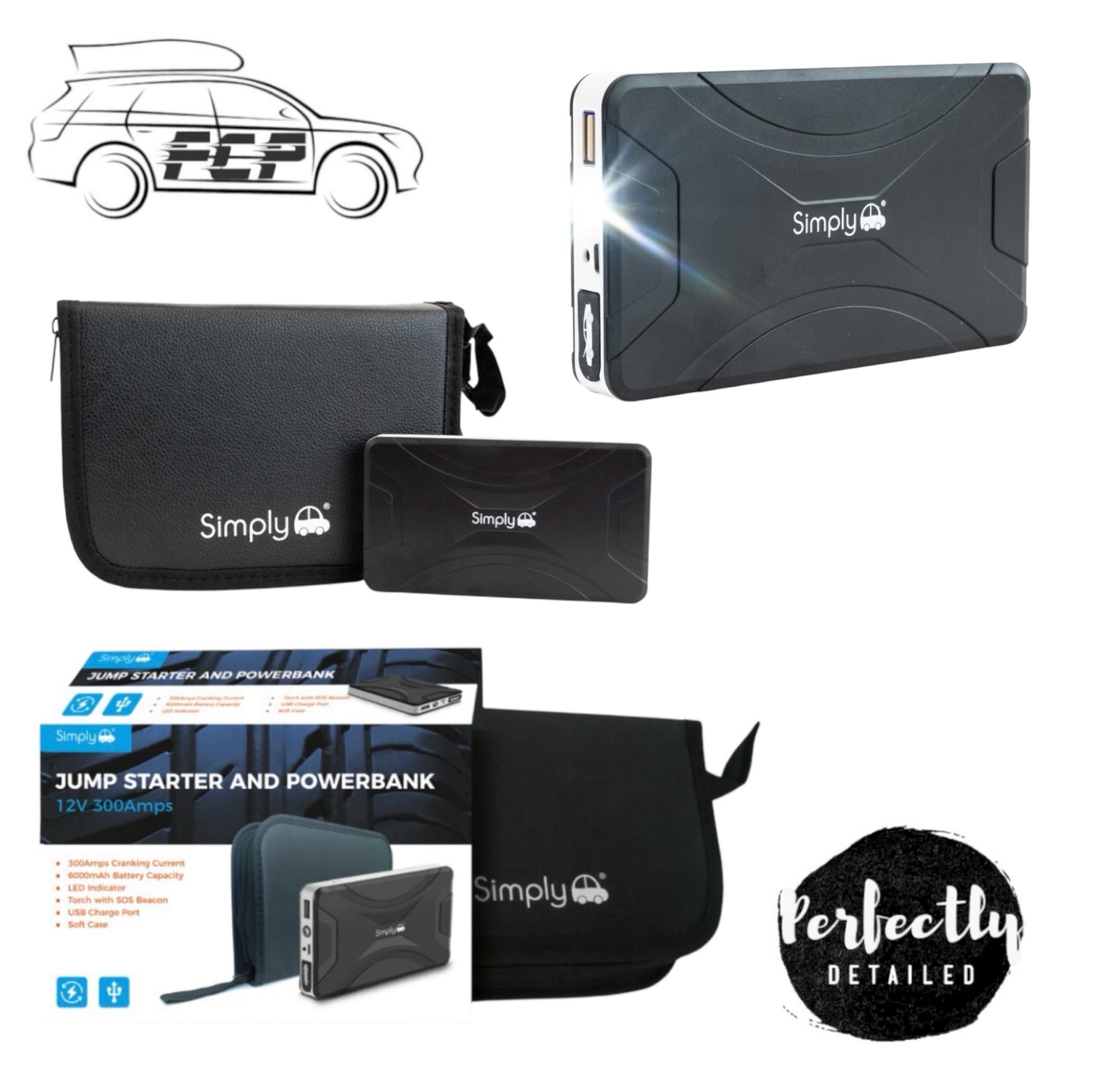 Simply Auto 12V 300AMP Portable Jump Starter And Powerbank