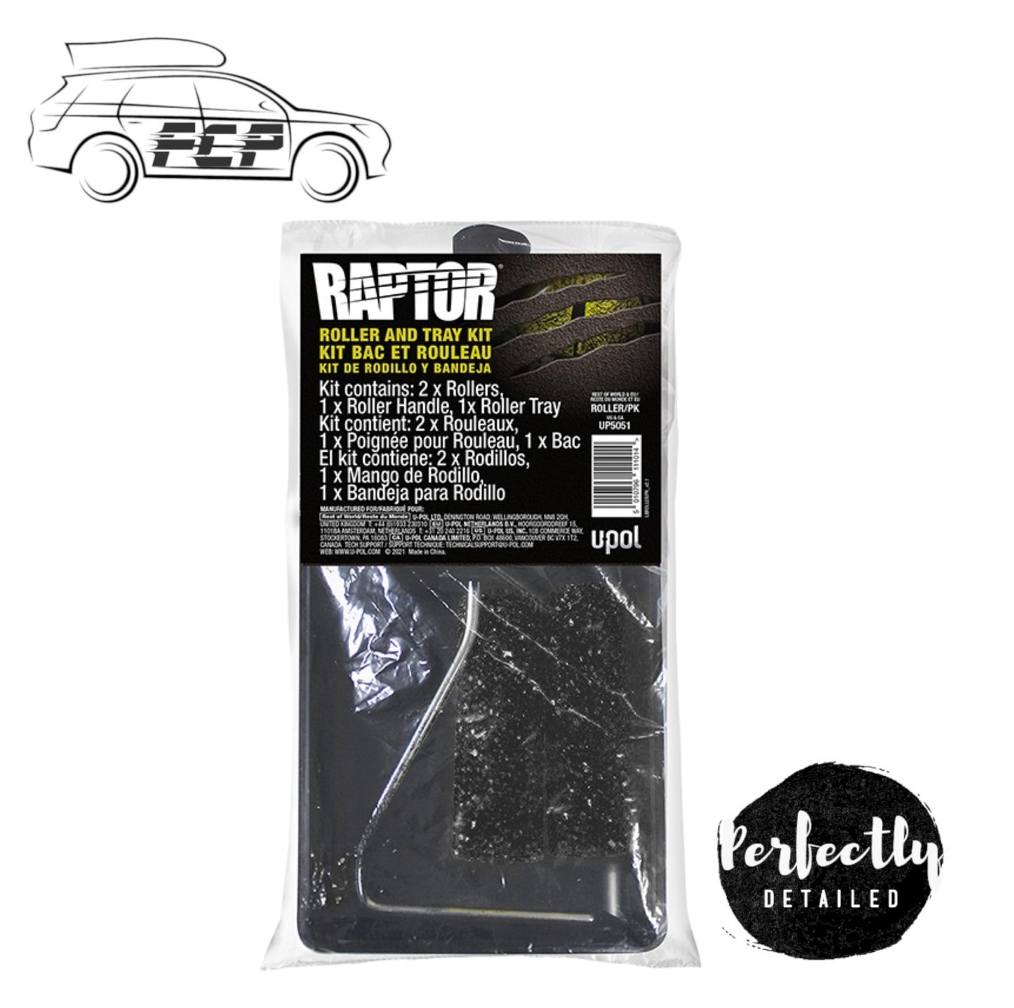 U-POL Raptor Roller & Tray Kit, Handle + 2x 4" Roller Heads
