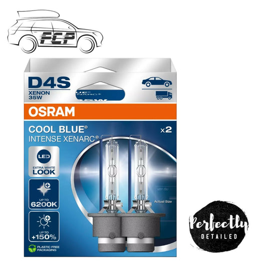 OSRAM Xenarc Cool Blue Intense Next Gen D4S 6200K HID Bulb (Twin) +150% Light