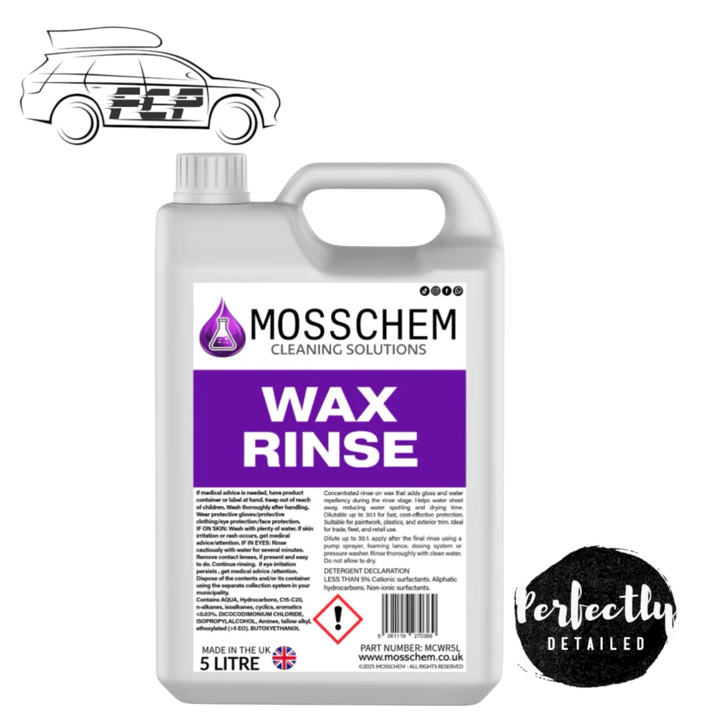Mosschem Wax Rinse Concentrated Drying Aid 5L