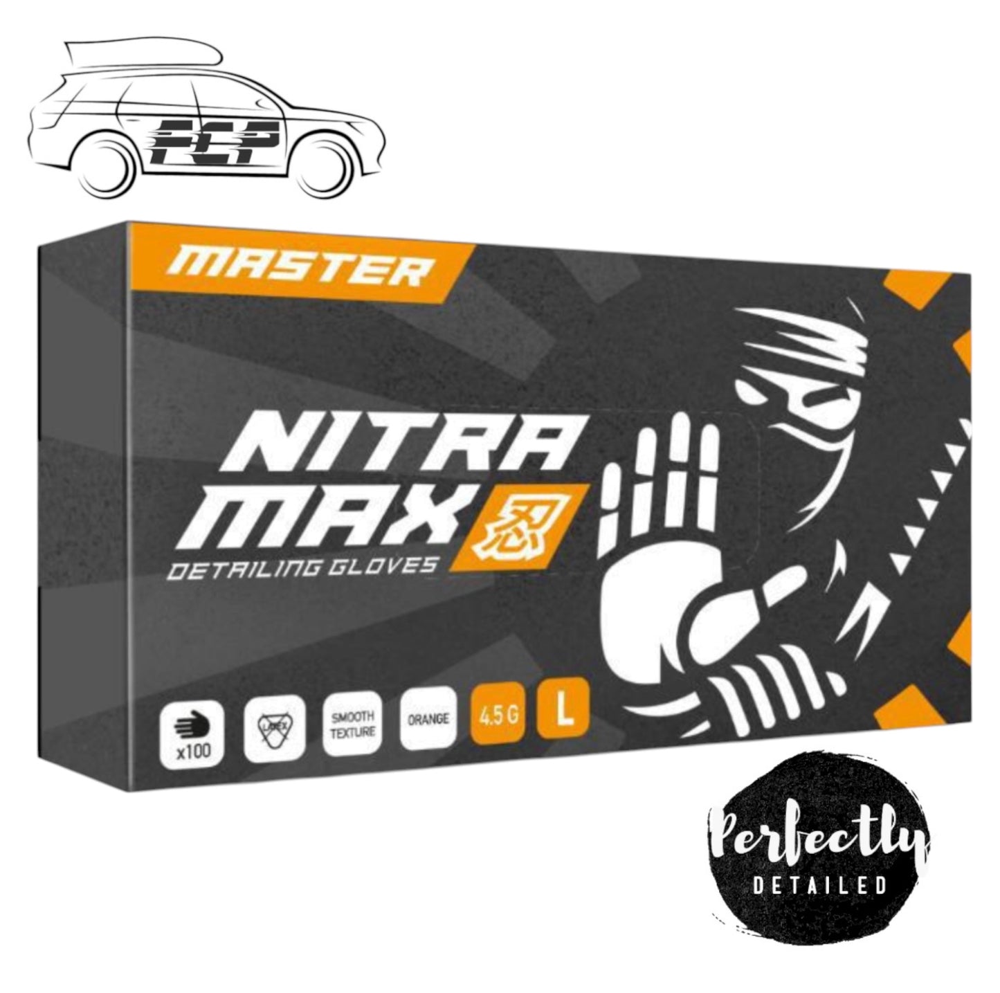 NitraMax Master Pro Detailing Gloves Large ORANGE