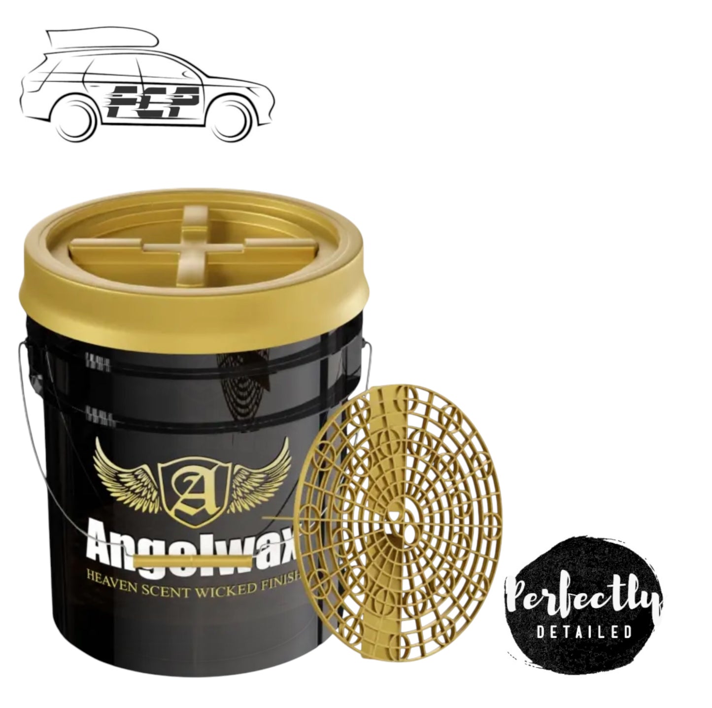 Angelwax Detailing Bucket with Grit Guard and Gamma Seal Lid