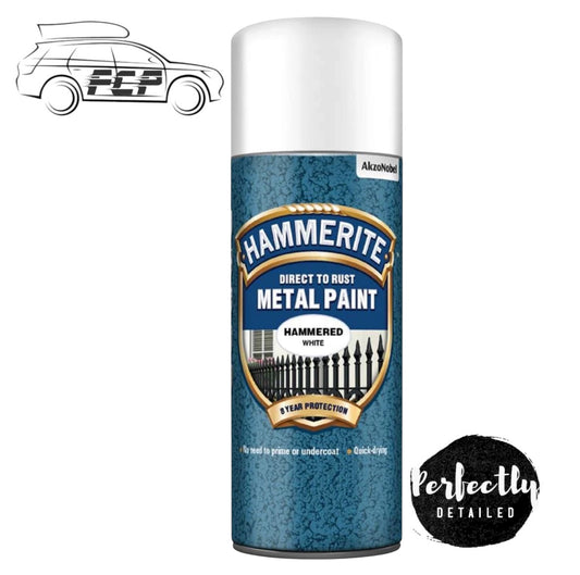 Hammerite Direct To Rust Aerosol Metal Spray Paint HAMMERED White 400ml
